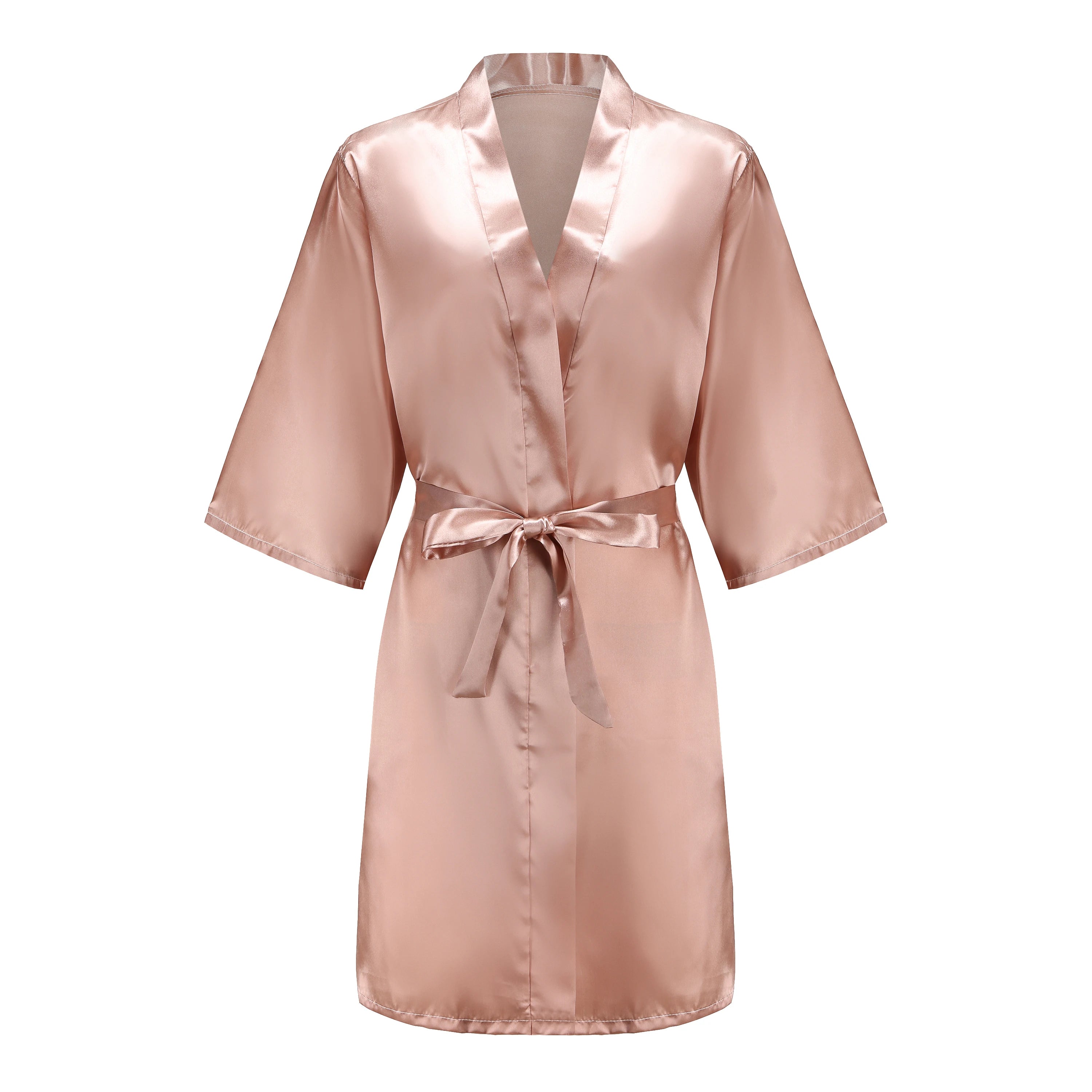 Bride Bridesmaid Wedding Robe Kimono Bathrobe Gown Nightgown Casual Satin Short Women Sexy Nightwear Sleepwear YS1666