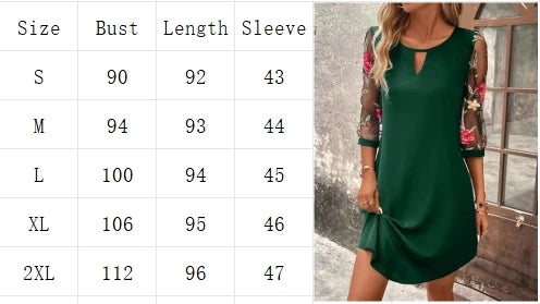 Luxury Dress Women's Perspective Mid Sleeve Printed Round Neck Mini Skirt Summer New Year Party Dress
