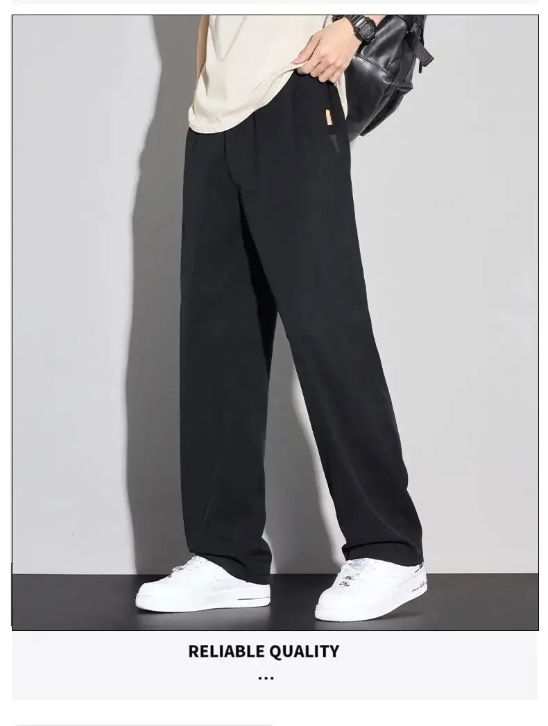 2026 Thin Summer New Men's Soft Lyocell Casual Pants Comfortable Fashion Solid Color Simple Male Trousers Brand Clothing