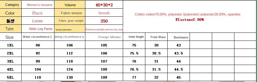 plus Size Women's Wide Leg Jeans Washed Elastic Casual Loose Fit Ladies Denim Pants Comfortable Stretchy Trousers