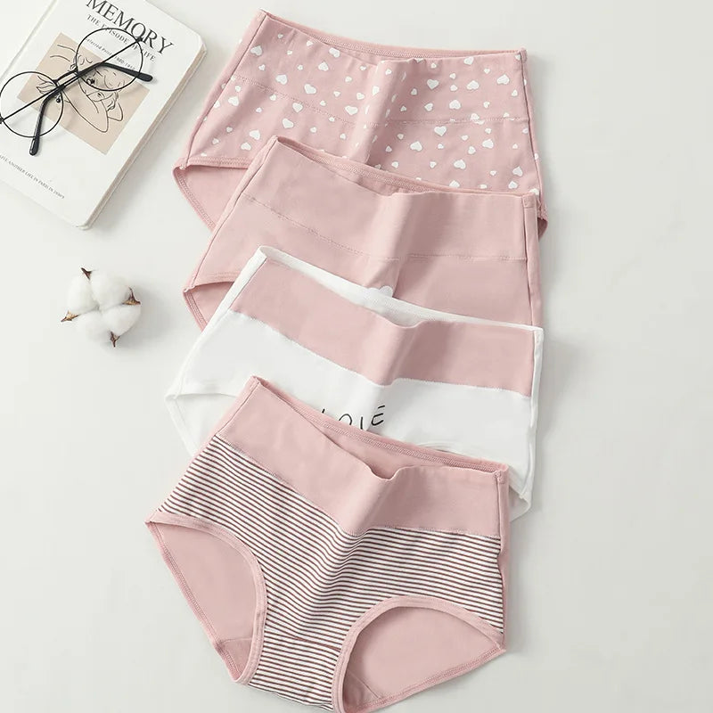 4Pcs Plus Size M-5XL Panties Women Cotton High Waist Slimming Underwear Seamless Girls Briefs Sexy Female Breathable Lingerie
