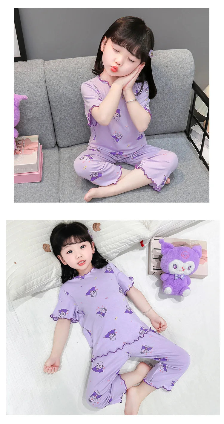 Baby Pajamas Sets Cotton Child Pajamas Toddler Summer Sleeveless Baby Nightwear Pyjamas Kids Cartoon Homewear Clothes