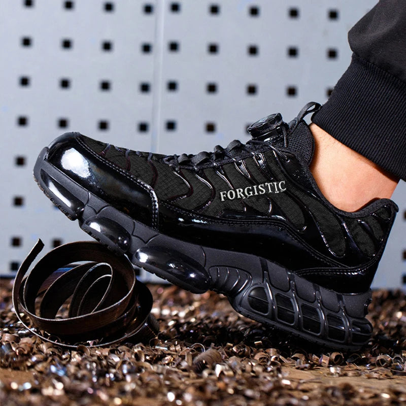 Men's Rotary Button Safety Shoes Anti-Impact Anti-Piercing Indestructible Work Shoes Fashionable Comfortable Safety Sneakers for