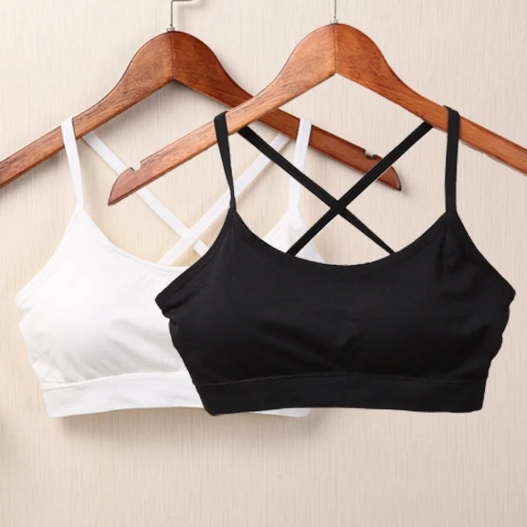Sports Underwear Women Yoga Fitness Seamless Crop Top Wide Letter Straps Comfortable Workout Activewear Back Without Underwire