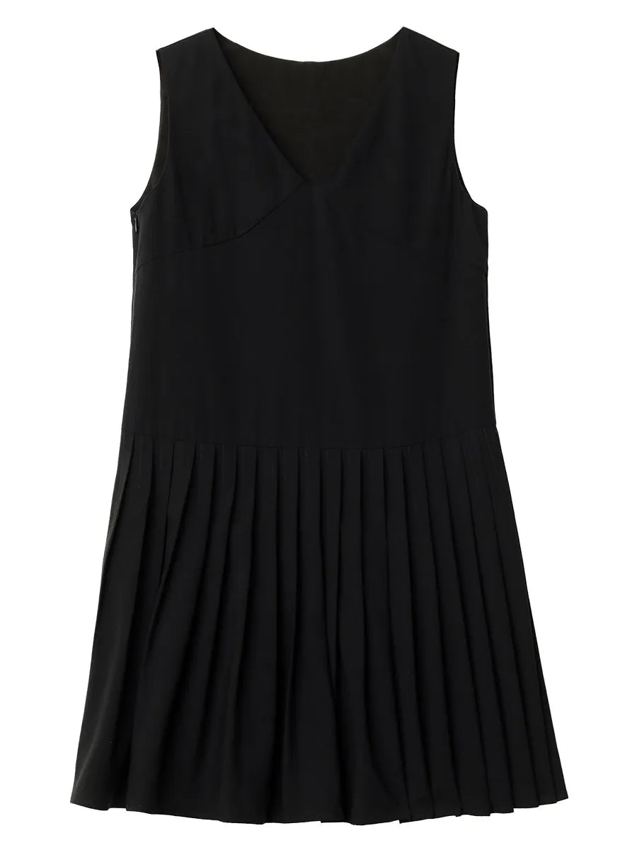 CHIC VEN Fashion Women Dresses Solid A Line Loose Casual V-neck Sleeveless Female Dress Mid-length Spring Summer 2026