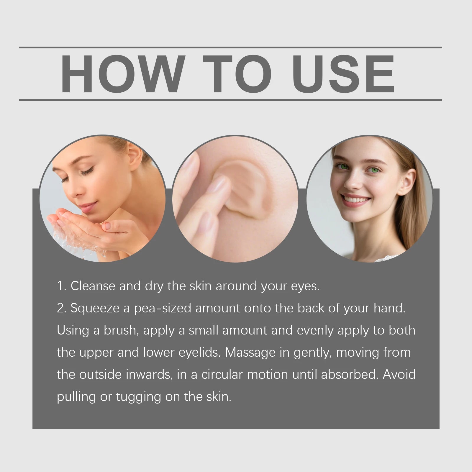 Temporary Tighten Eye Cream for Removal Eye Bags Anti Puffiness Dark Circles Removal Firming Increase Elasticity Massage EyeCare