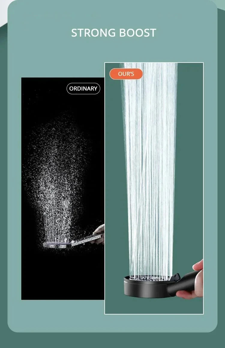 Booster Shower Head 5 Modes Household Adjustable High Pressure Water Massage Shower Head Handheld Spray Shower Bathroom Supplies