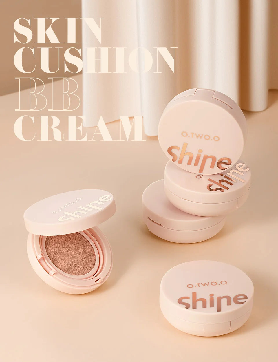 O.TWO.O Cushion Foundation 3 Colors Air Cushion BB Cream Full Coverage Breatheable Concealer Waterproof Face Foundation