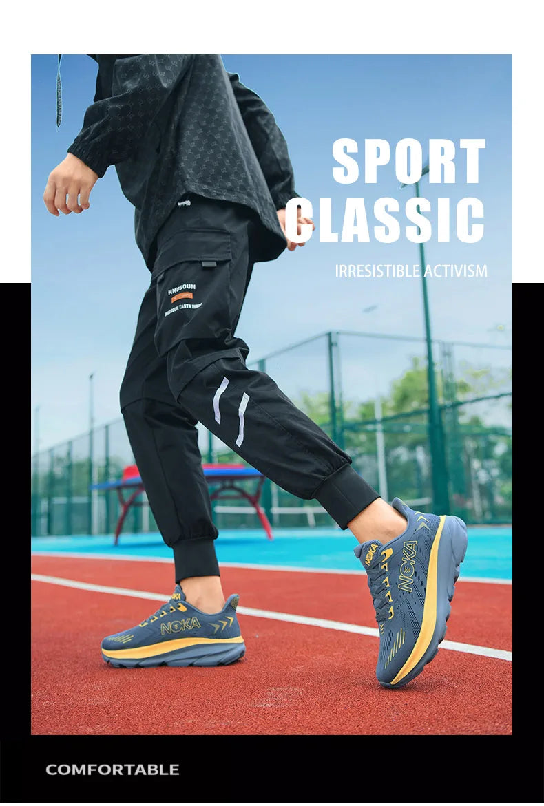 Men's Running Shoes Jogging Breathable Mesh Cushioning Non-Slip Outdoor Luxury shoes Couple Trainer Race Sneakers Off-road Shoes