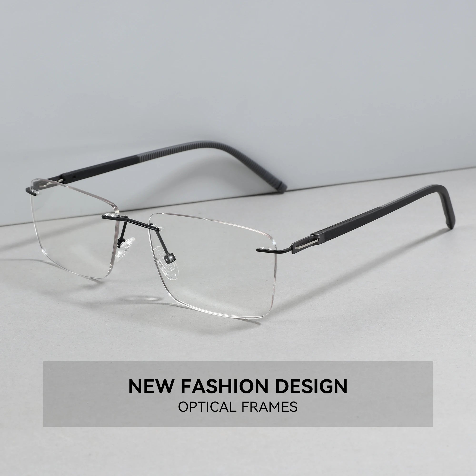 ZENOTTIC High-quality Rimless Rectangle Prescription Glasses Anti Blue Light/Photochromic Optical Eyeglasses For Men