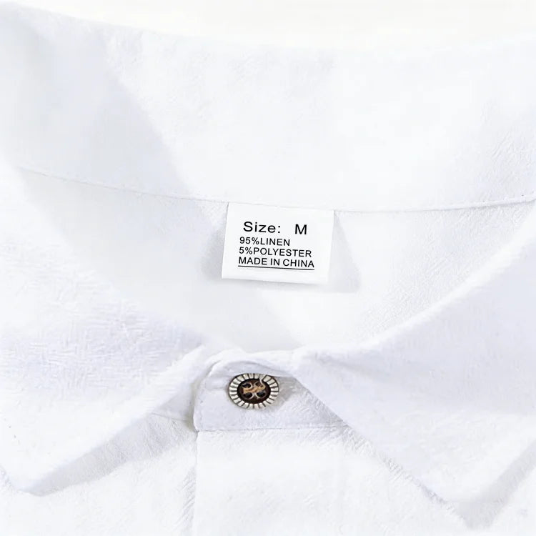 2026 New Men's Long Sleeve Casual Shirt Double Chest Pocket Button Up Shirt Soft Cotton Linen Men's Daily Work Tops