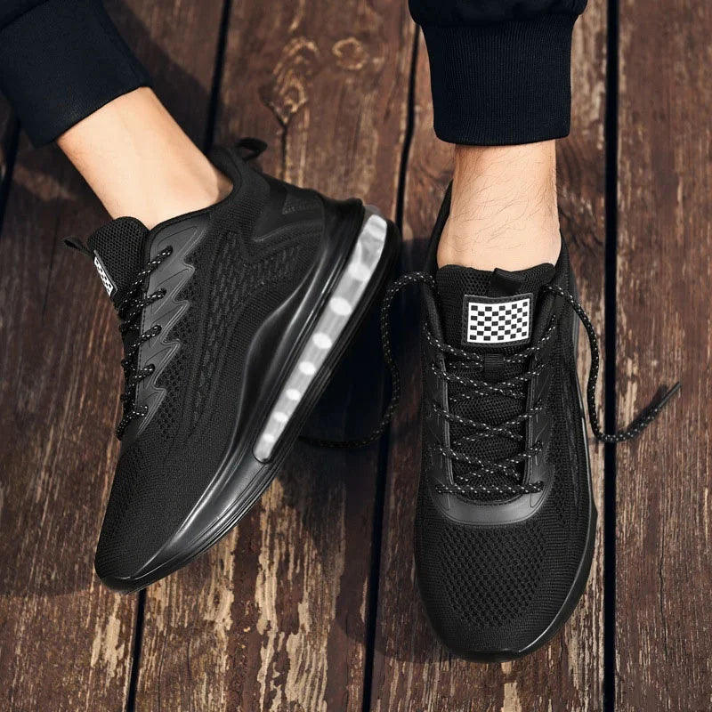 Large size men's shoes breathable lightweight sports shoes outdoor mesh black walking shoes trendy men's casual shoes running sh