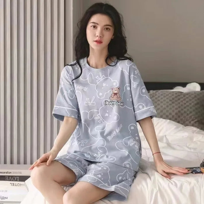 Sleepwear Set Women Short Pajamas for Women Women's Summer Pajamas Pajama Sets Pijama Woman Home Wear Panties Sleep Lounge
