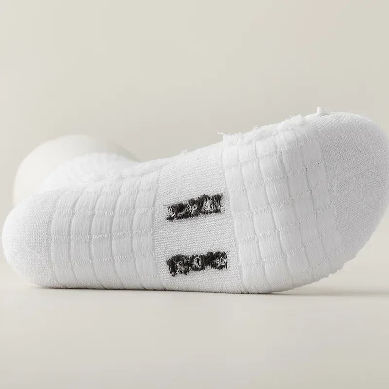 10pairs HLHYX Socks Men's Cotton Deodorant Winter Towel Bottom with Mid-tube White Stockings Thickened Sports Basketball Socks
