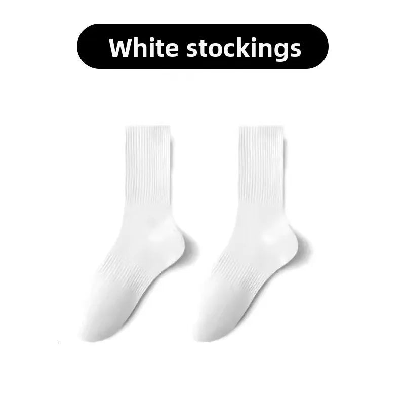 100 Cotton Xinjiang Socks for Men Women Unisex Sports Socks Black White Solid Color Anti Odor Short Socks for All Seasons Couple