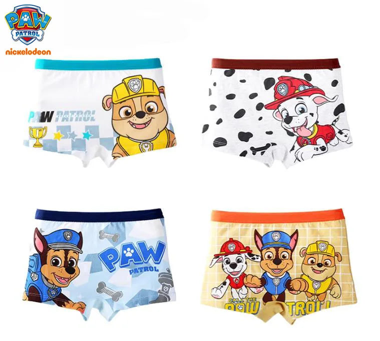 4Pcs/Lot 100% Genuine Paw Patrol Boys Underwears Cotton Children Panties Cartoon Kids Underpants Breathable Briefs for Boy