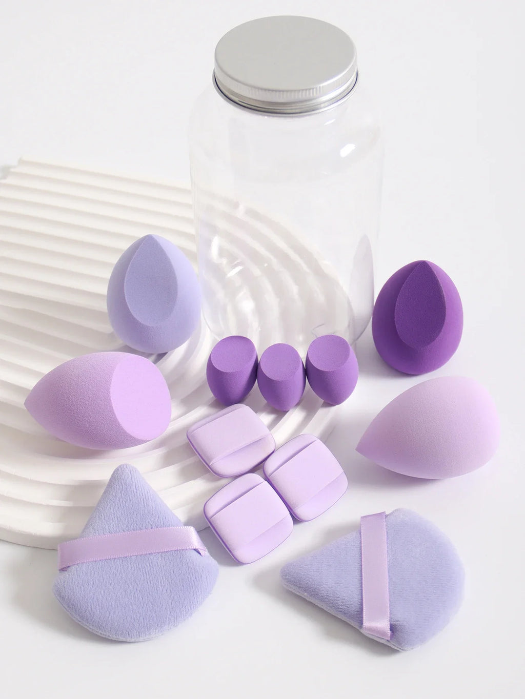 14pcs Makeup Sponge Set Canned High Quality Non-Latex Soft For Liquid Bb Cream Powder Application Dry Wet Dual-Use Powder Puff