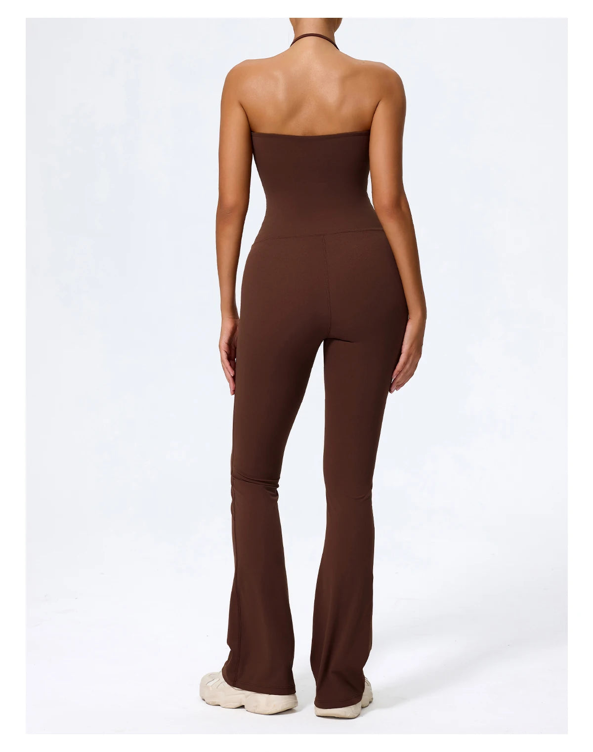 New Summer Women Sleeveless Yoga Jumpsuit Female Gym Flared Overalls Neck-hanging Backless Sportswear Sport Outfit For Woman
