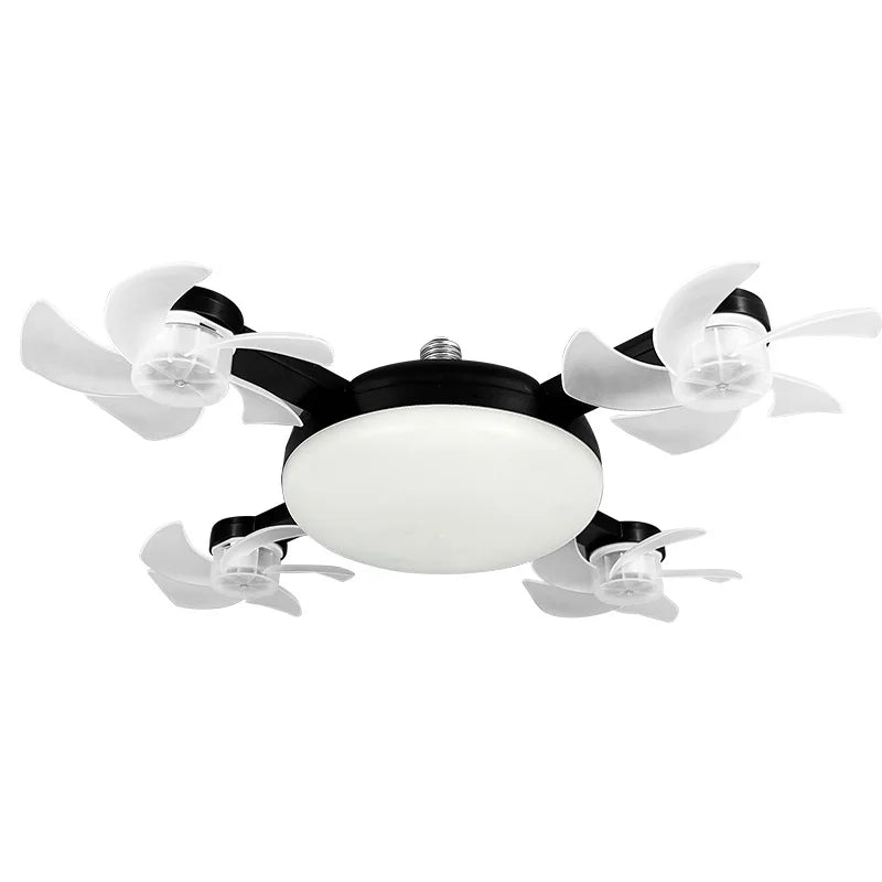 E27 Drone Ceiling Fan Light 3 Color Stepless Dimming Decorative Fanlight with Remote Control for Bedroom Living Room Kitchen