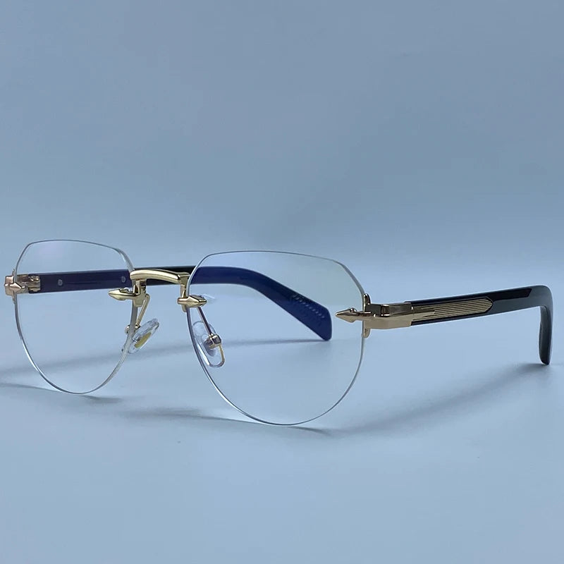 2026 Fashion Square Rimless Sunglasses Women Vintage Gold Metal Frameless Polygon Sun Glasses Lady Pilot Eyewear Cut Edge Shades