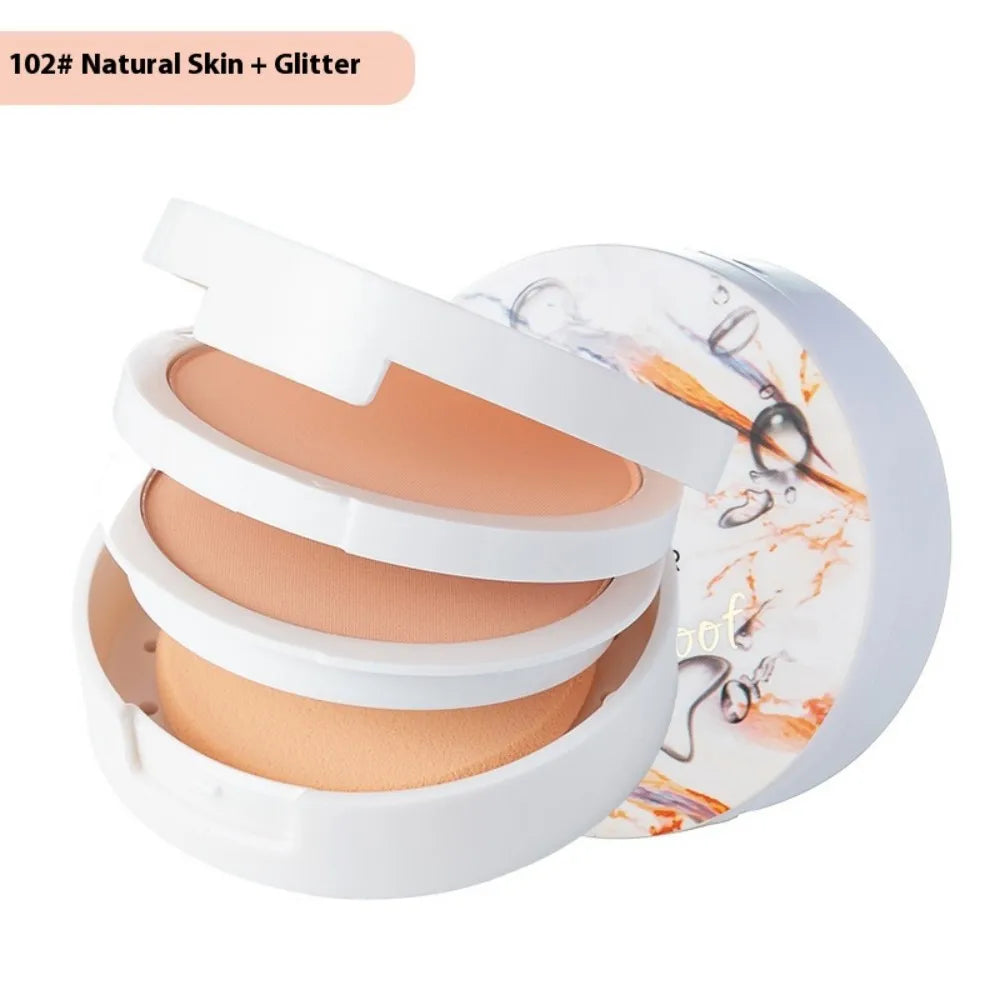TLM TAILAIMEI  Two-Way Cake Compact Powder with Puff Matte Finish Face Powder Makeup Oil Control Lightweight Pressed Powder P105