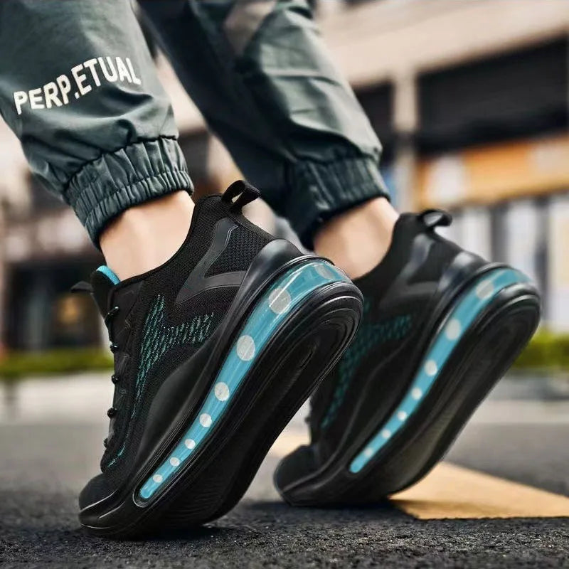 Large size men's shoes breathable lightweight sports shoes outdoor mesh black walking shoes trendy men's casual shoes running sh