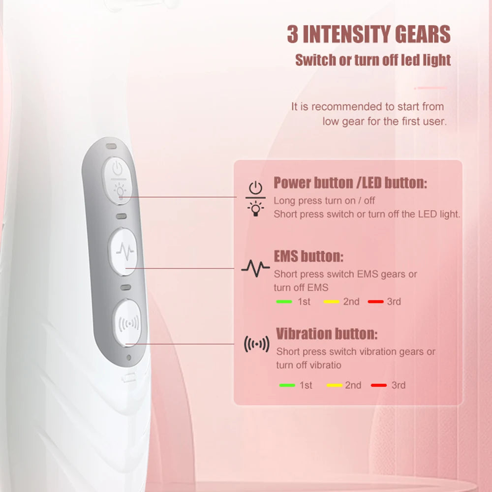 Electric Hair Growth Comb Oil Applicator Red Blue LED Vibration Head Massage Brush Comb EMS Stimulates Scalp Anti-Hair Loss