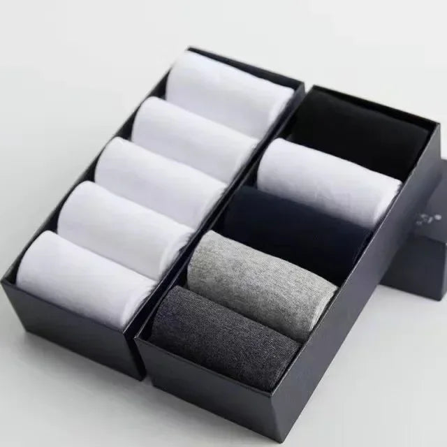 20Pcs/Lot Men's Pure Cotton Socks Plus Size Solid Color Casual Office Business Long Socks Breathable Soft Men's Socks EU39-48
