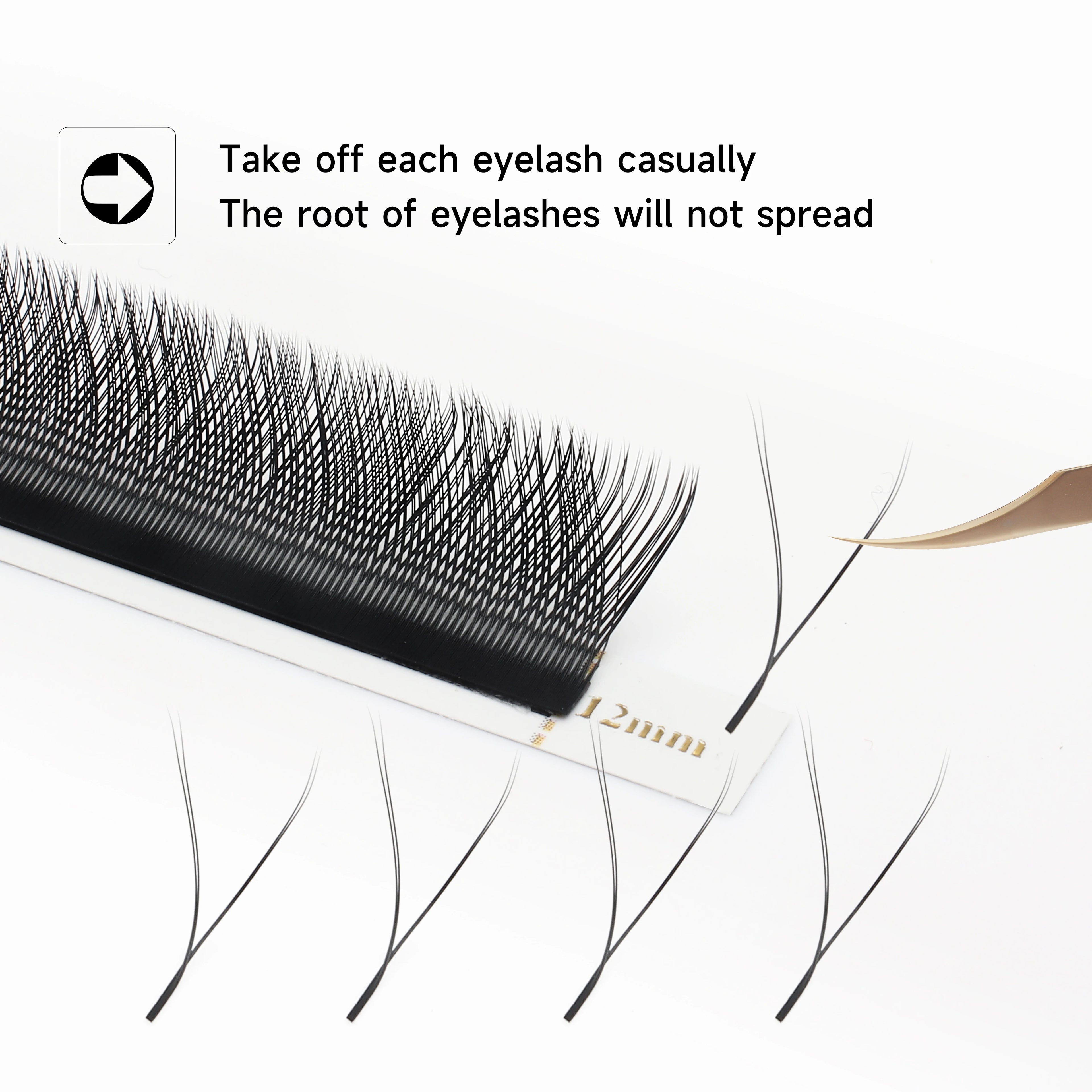 XIUSUZAKI YY Shape Black Brown Eyelashes Extensions Two Tips 2D YY False Lashes Natural Premade Volume Fans Individual Lashes
