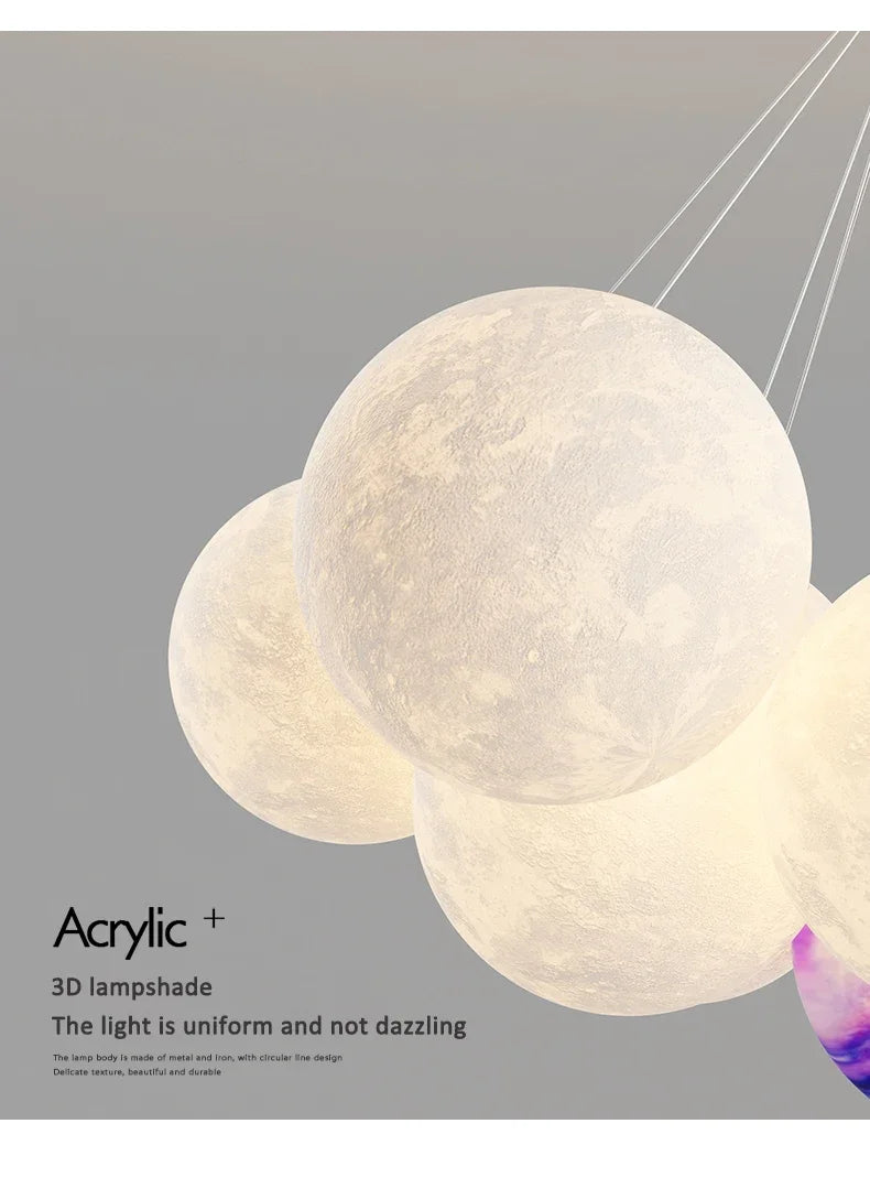Modern Minimalist LED Ceiling Pendant Lamps Design Cream Ball Chandelier Light Home Decor for Living Dinning Room Bedroom Indoor