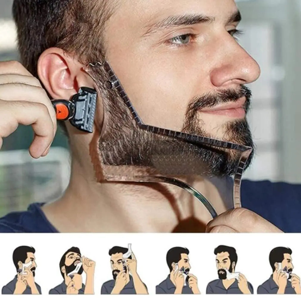 Men Beard Styling Template Stencil Beard Comb for Men Lightweight and Flexible Fits All-In-One Tool Beard Shaping Tool