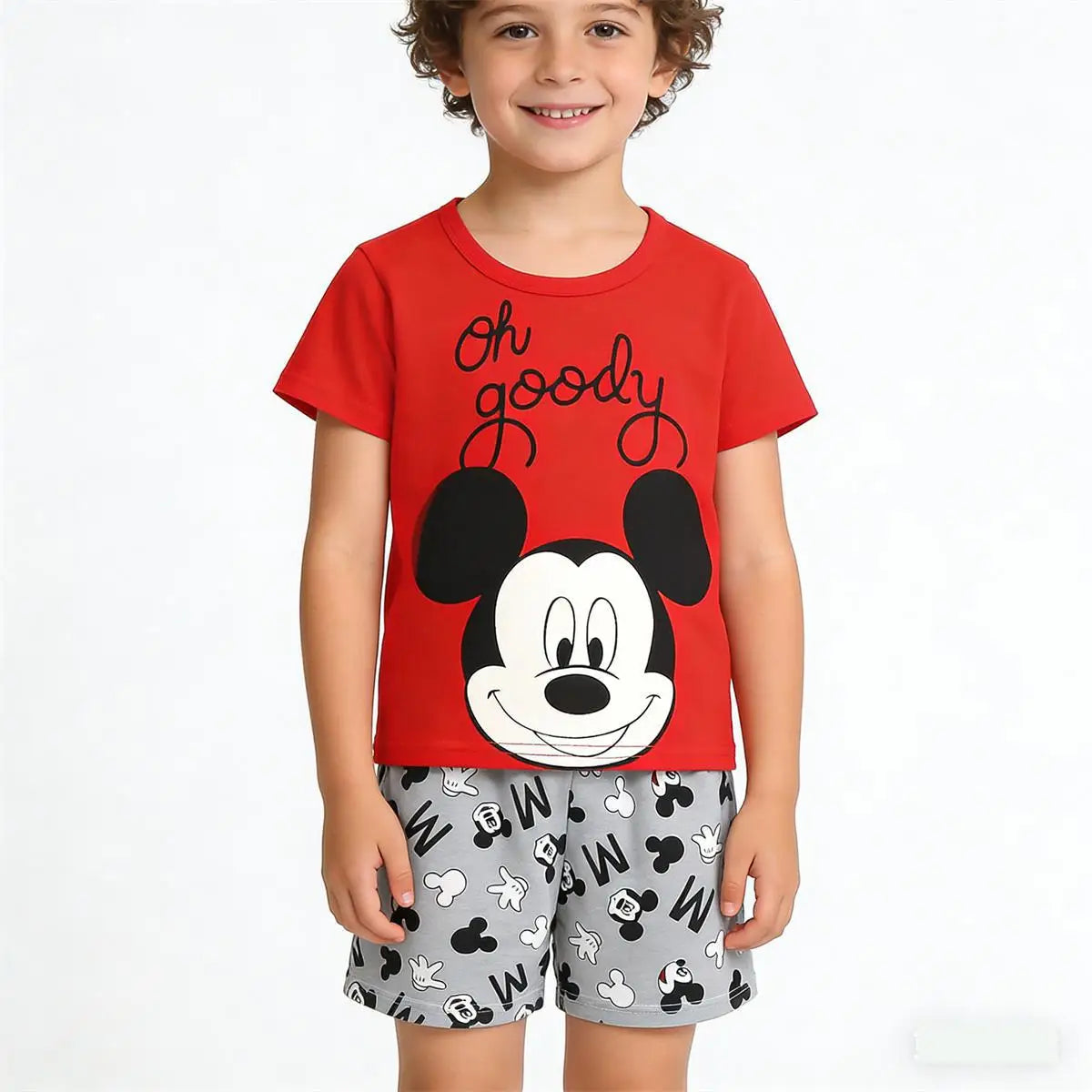 Baby Boys Girls Cartoon Tees Loose Shorts Two Piece Set 2026 Summer Child's Short-sleeved Tracksuits Cute T-shirt+Shorts Wear