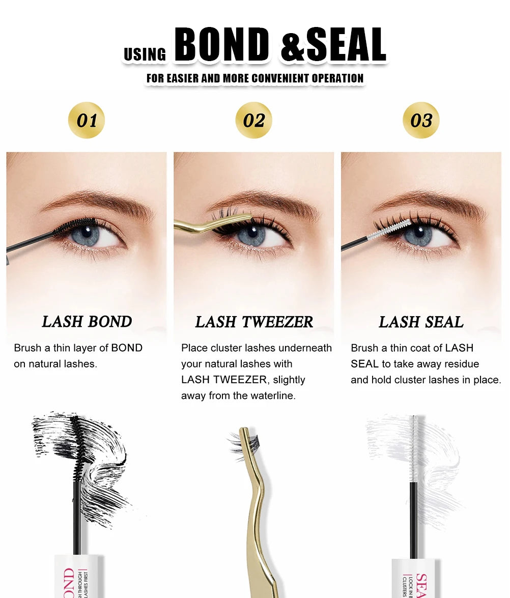 YUANZHIJIE DIY Cluster Eyelash Extension 12lines Dovetail Segmented Lashes Natural Lighter Bundle Makeup Supplies