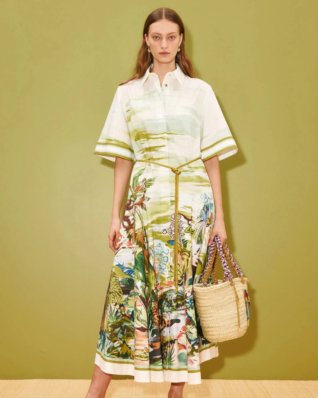 New Casual Fashion Linen Shirt Collar Cardigan Long Dress