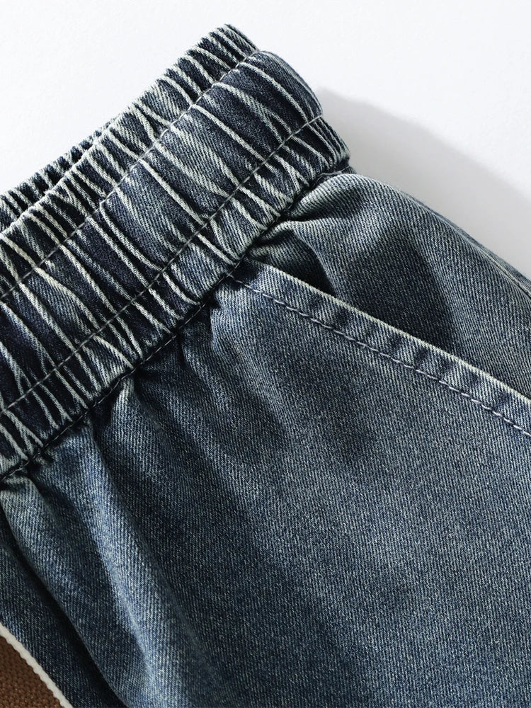 Summer Men's Straight Jeans Multi-Pockets Wide Leg Denim Cargo Pants 8XL 7XL 6XL Big Size Lightweight Baggy Jeans Trousers