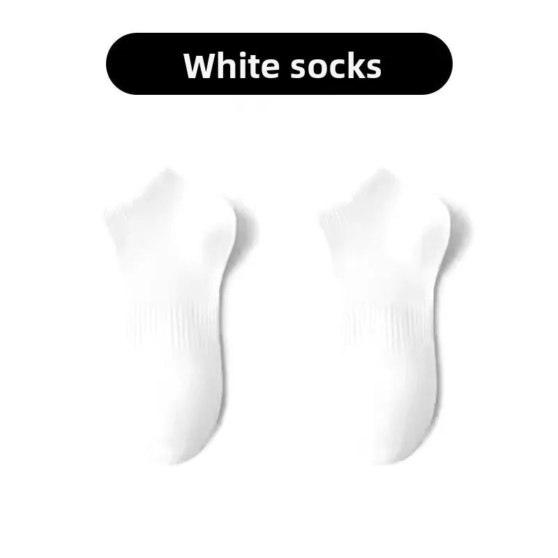 100 Cotton Xinjiang Socks for Men Women Unisex Sports Socks Black White Solid Color Anti Odor Short Socks for All Seasons Couple
