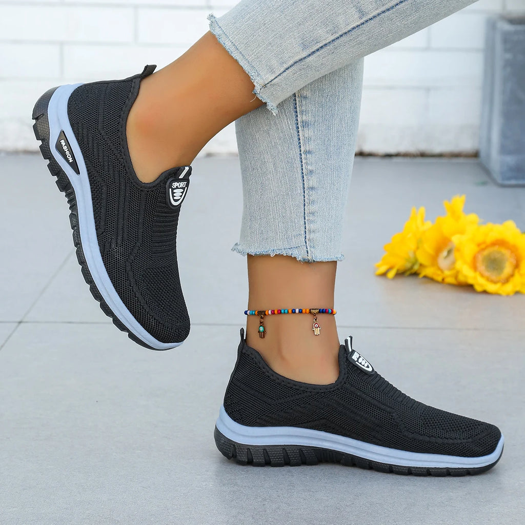 Women's Summer New Breathable Slip-On Shoes Soft Bottom Lightweight Comfortable PVC Material Casual Shoes Easy to Wear