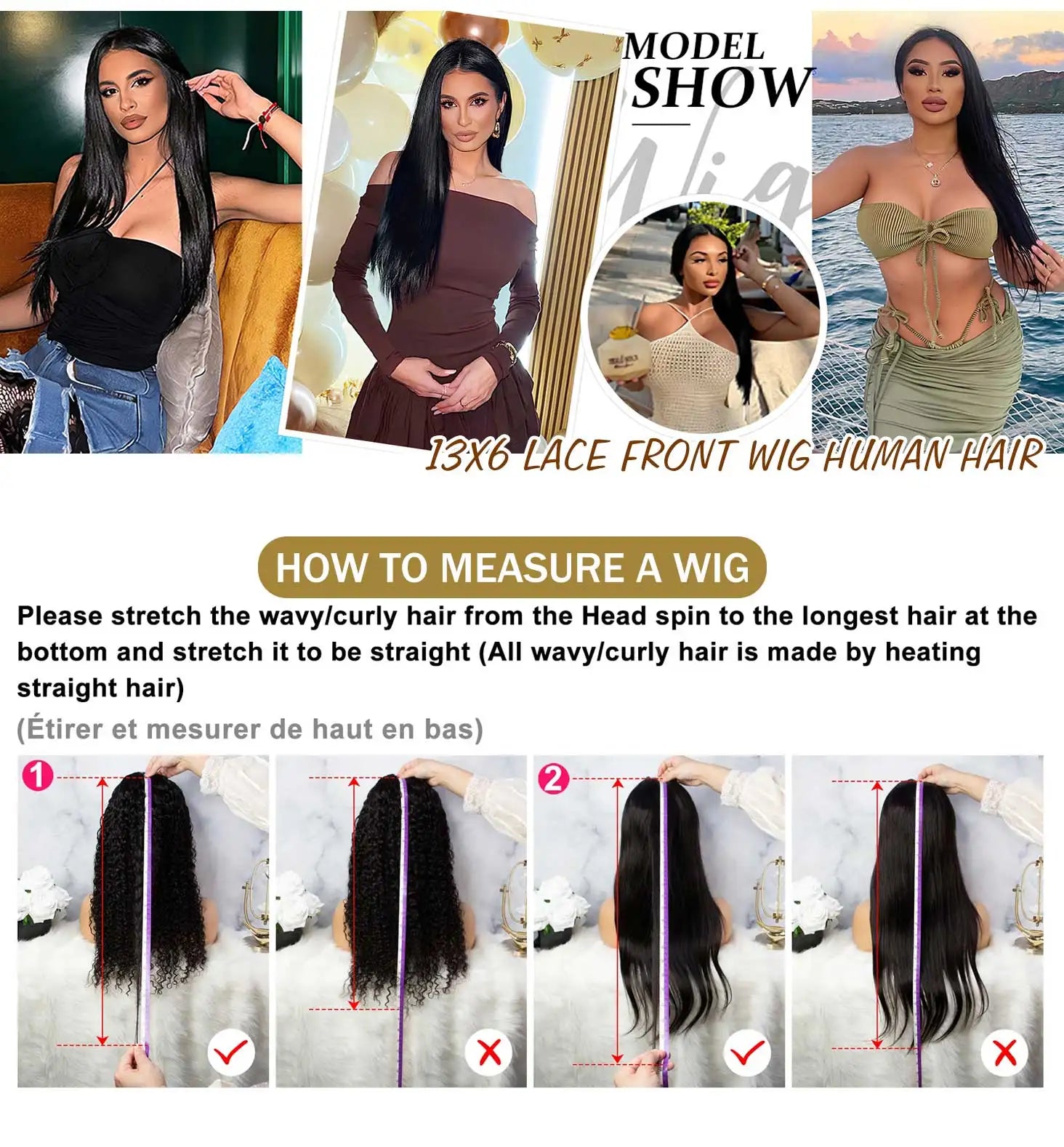 40 Inch 220 Density Bone Straight HD Lace Frontal Wig 13x6 Pre Plucked Brazilian 360 Full Lace Front Human Hair Wigs For Women