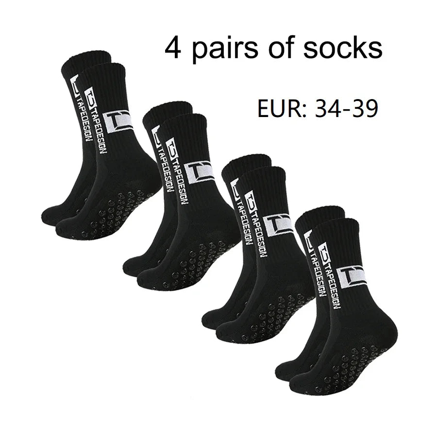 1/4/6 parirs of size 36-40 Children's and Women TC mid tube glued football non slip socks for sports training and competition