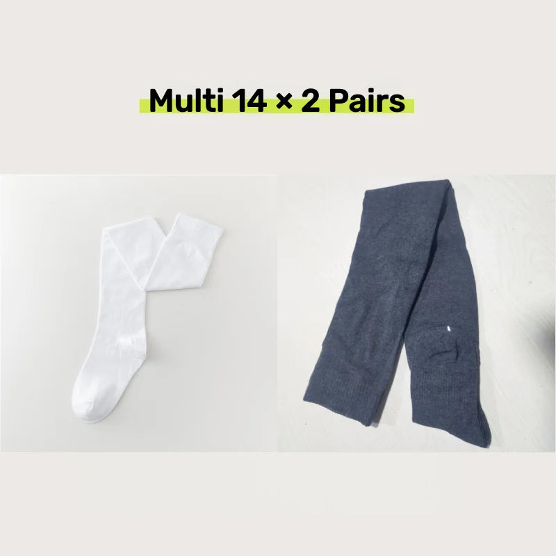2 Pairs Women's Over The Knee Socks Cotton Thigh High Socks Black White Blue Colorful Striped Pattern Fashion Casual Daily Wear