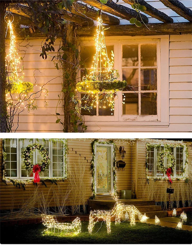 LED Solar Light Outdoor Garden Fairy String Light Led Twinkle Waterproof Lamp for Christmas Patio Tree Party 7m/12m/23m/33m