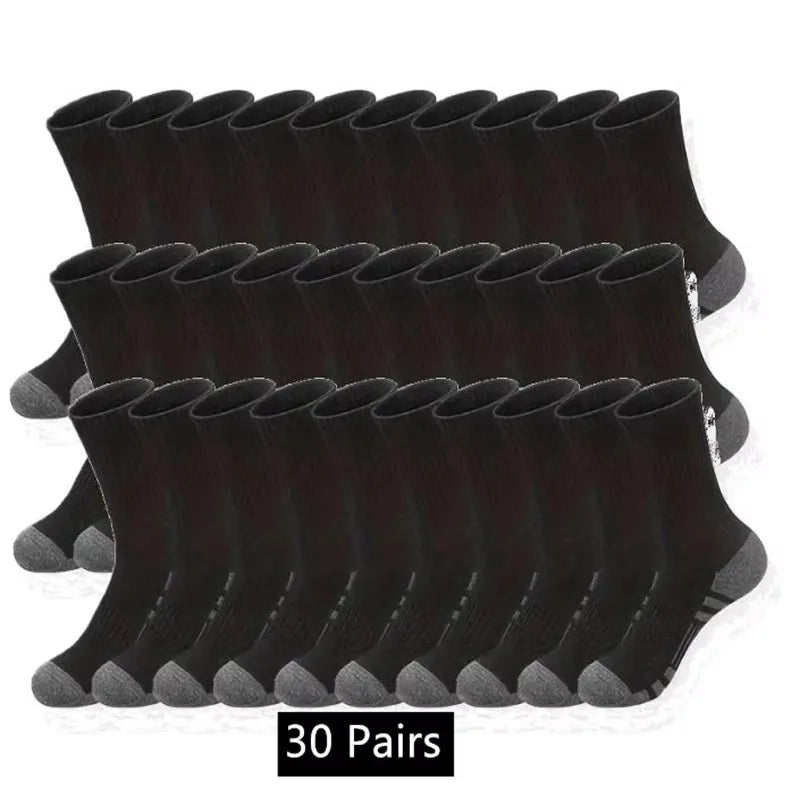 10/20/30 Pairs Men's Classic Crew Socks Unisex Sports Socks for Men Running Basketball Anti-slip Outdoor Breathable Man Socks