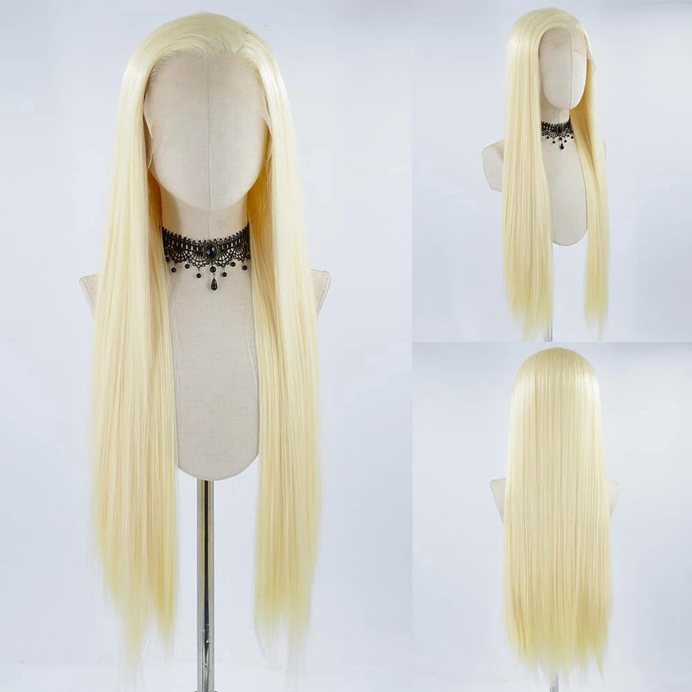 Charisma Synthetic Lace Front Wig Long Silky Straight Hair Heat Resistant Hair Synthetic Wigs For Women Ginger Blonde Wig