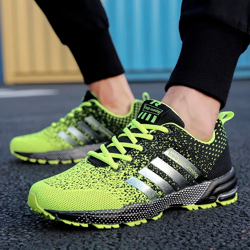 New men's and women's flying mesh surface spring summer breathable casual sports shoes flat vulcanized couple running big size48
