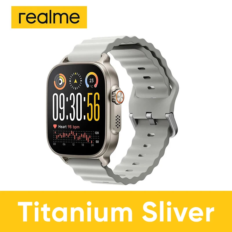 realme Watch 5 Smartwatch GPS NFC Global Version 1.97" AMOLED Screen 14 Day Battery Life Bluetooth 5.3 GNSS IP68 For Android IOS