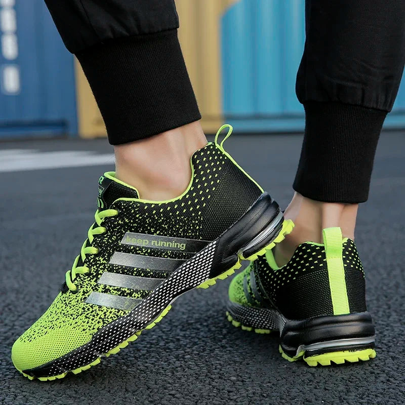 New men's and women's flying mesh surface spring summer breathable casual sports shoes flat vulcanized couple running big size48