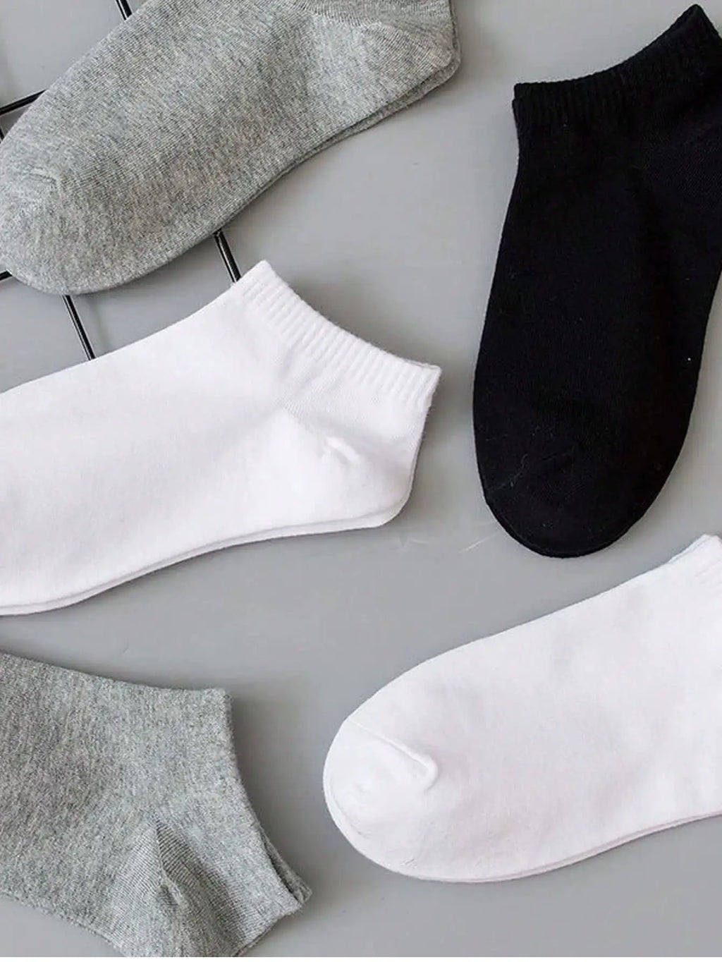 5/10/15 pairs of unisex boat socks, casual black, white and gray men's business socks, sweat-absorbent breathable
