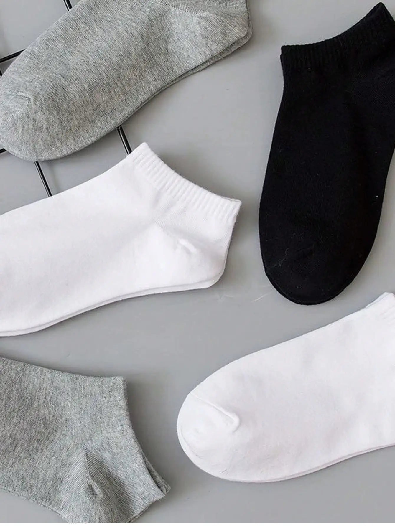 5/10/15 pairs of unisex boat socks, casual black, white and gray men's business socks, sweat-absorbent breathable