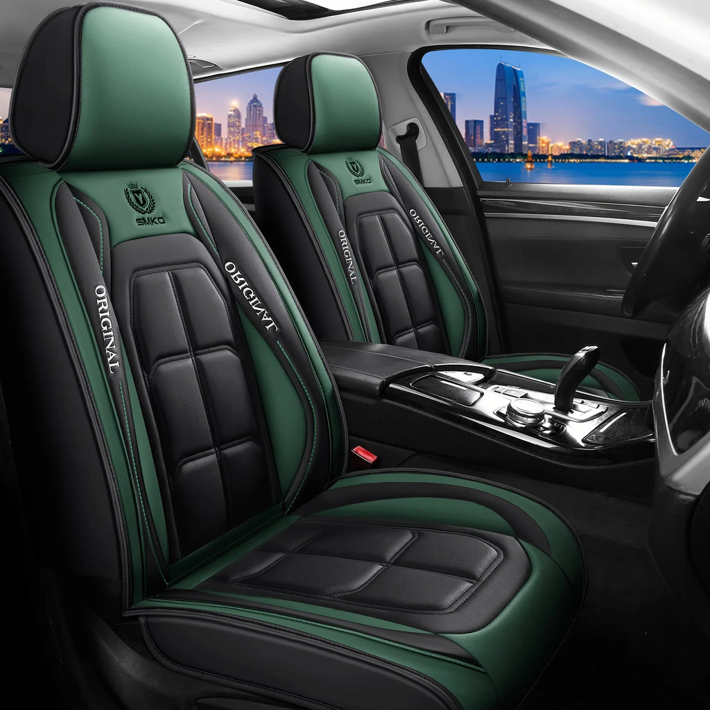All inclusive seat cover, full leather car seat cushion, single seat driver and passenger seat cover, all season universal pad