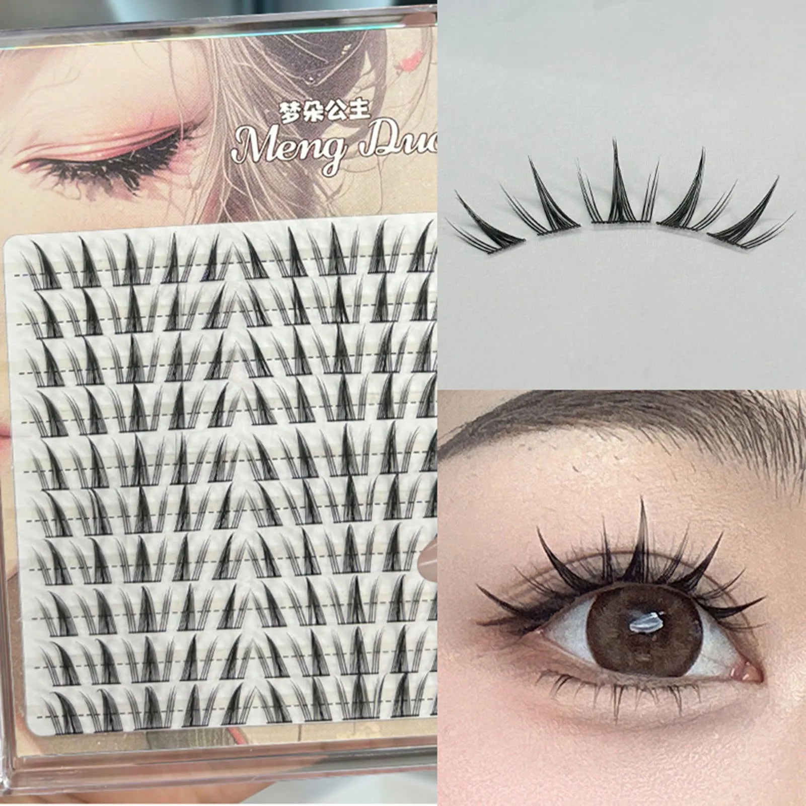 10 Rows 3D Wispy Manga Sunflower Fake Eyelashes Fluffy Volume False Eyelashes Extension for Eye-Lifting Effect DIY Makeup Tools